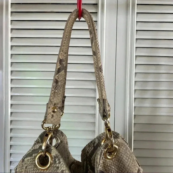 Maurizio Taiuti Genuine Leather Python Shoulder Purse - Picture 7 of 15